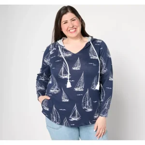 Belle by Kim Gravel Slub Knit Come Sail Away Hoodie - a world of fashionable women's clothing, including a wide selection of dresses and trendy accessories.> Hat