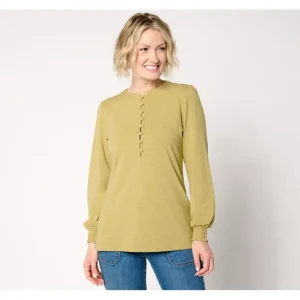 Belle by Kim Gravel Slub Knit Smocked Henley - a world of fashionable women's clothing, including a wide selection of dresses and trendy accessories.> Hat