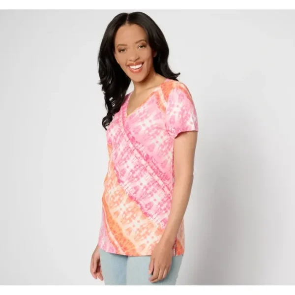 Shop All<Belle by Kim Gravel Slub Knit Tidal Wave Tie Dye Top - a world of fashionable women's clothing, including a wide selection of dresses and trendy accessories.