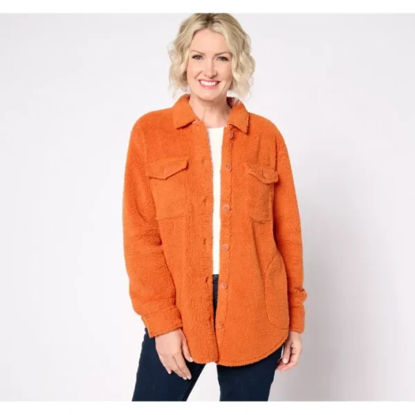 Shop All<Belle by Kim Gravel SophistiChic Sherpa Shacket - a world of fashionable women's clothing, including a wide selection of dresses and trendy accessories.