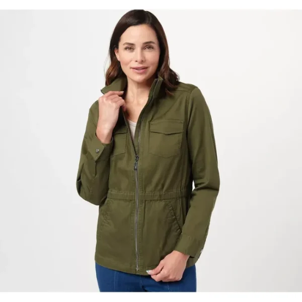 Shop All<Belle by Kim Gravel Stretch Twill Anorak Jacket - a world of fashionable women's clothing, including a wide selection of dresses and trendy accessories.