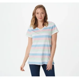 Belle by Kim Gravel Striped Heather Short Sleeve Top - a world of fashionable women's clothing, including a wide selection of dresses and trendy accessories.> Hat