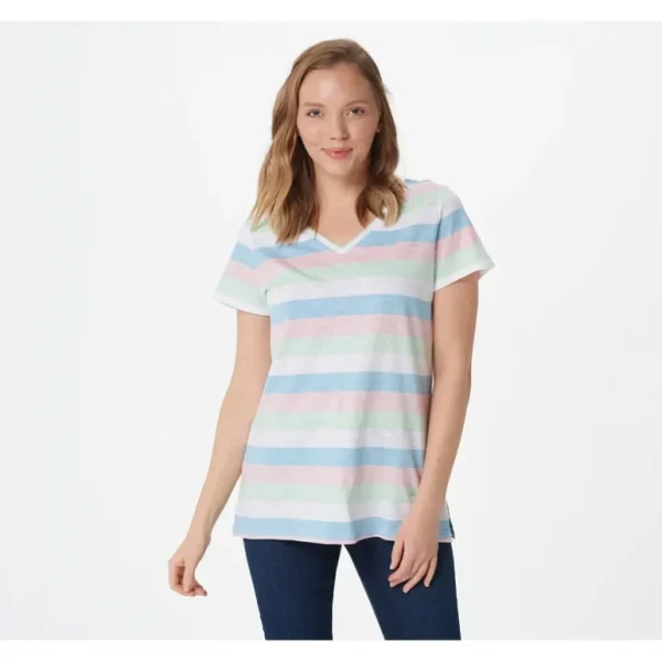 Belle by Kim Gravel Striped Heather Short Sleeve Top - a world of fashionable women's clothing, including a wide selection of dresses and trendy accessories.> Hat