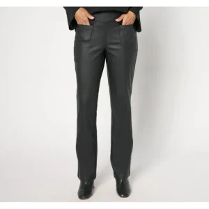 Belle by Kim Gravel Tall Rebelleious Coated Twill Baby Boot Pant - a world of fashionable women's clothing, including a wide selection of dresses and trendy accessories.> Coats
