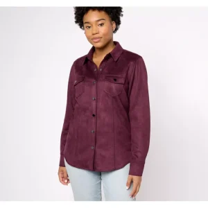 Belle by Kim Gravel Topstitch Snap Faux Suede Shirt Jacket - a world of fashionable women's clothing, including a wide selection of dresses and trendy accessories.> Hat