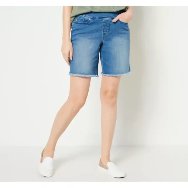 Dresses<Belle by Kim Gravel TripleLuxe Denim 5-Pocket 8" Shorts - a world of fashionable women's clothing, including a wide selection of dresses and trendy accessories.