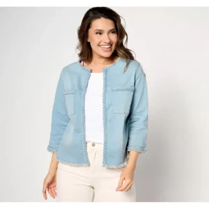 Belle by Kim Gravel TripleLuxe Got It Braid Open Front Jacket - a world of fashionable women's clothing, including a wide selection of dresses and trendy accessories.> Hat