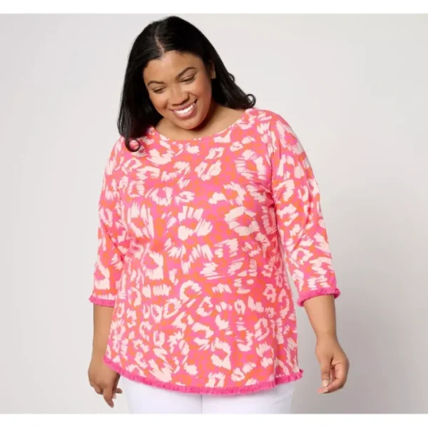 Shop All<Belle by Kim Gravel TripleLuxe Knit Fierce w/ Fringe Top - a world of fashionable women's clothing, including a wide selection of dresses and trendy accessories.