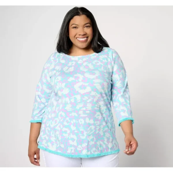 Shop All<Belle by Kim Gravel TripleLuxe Knit Fierce with Fringe Top - a world of fashionable women's clothing, including a wide selection of dresses and trendy accessories.