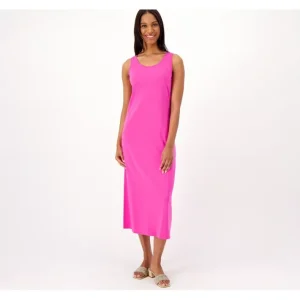 Dresses<Belle by Kim Gravel TripleLuxe Knit Regular Long Tank Dress - a world of fashionable women's clothing, including a wide selection of dresses and trendy accessories.