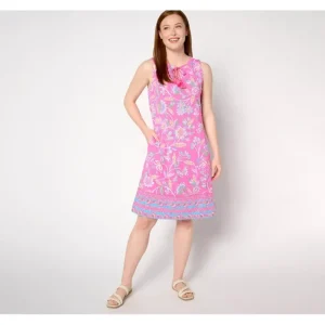 Dresses<Belle by Kim Gravel TripleLuxe Knit Summer Garden Printed Dress - a world of fashionable women's clothing, including a wide selection of dresses and trendy accessories.