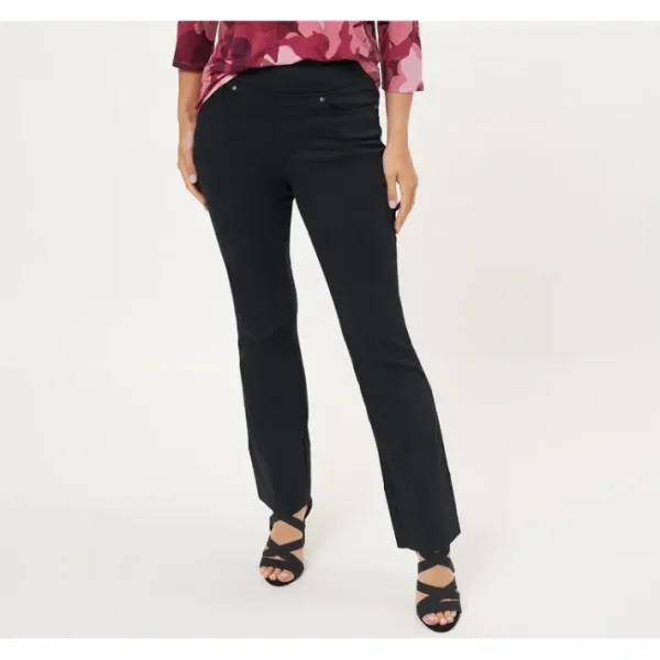 Shop All<Belle by Kim Gravel TripleLuxe Pet Twill Mega Hem Boot Cut Jean - a world of fashionable women's clothing, including a wide selection of dresses and trendy accessories.