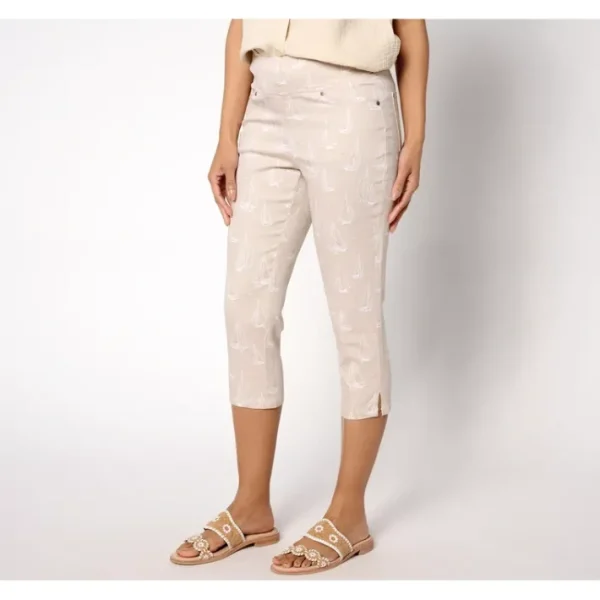 Shop All<Belle by Kim Gravel TripleLuxe Twill Come Sail Away Capri Pant - a world of fashionable women's clothing, including a wide selection of dresses and trendy accessories.