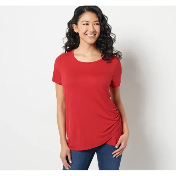 Shop All<Belle by Kim Gravel Tulip-Hem Short-Sleeve T-Shirt - a world of fashionable women's clothing, including a wide selection of dresses and trendy accessories.