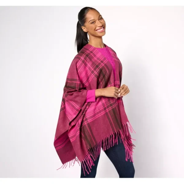 Shop All<Belle by Kim Gravel Wrapping All The Way Holiday Ruana - a world of fashionable women's clothing, including a wide selection of dresses and trendy accessories.