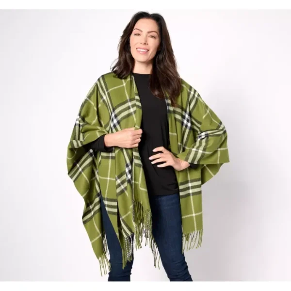 Shop All<Belle by Kim Gravel Wrapping All The Way Holiday Ruana Wrap - a world of fashionable women's clothing, including a wide selection of dresses and trendy accessories.