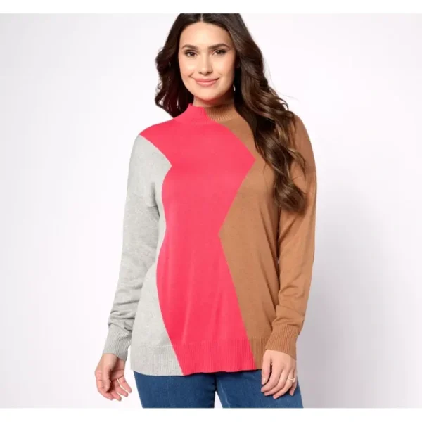 Shop All<Belle by Kim Gravel Zig Zag Color Block Sweater - a world of fashionable women's clothing, including a wide selection of dresses and trendy accessories.