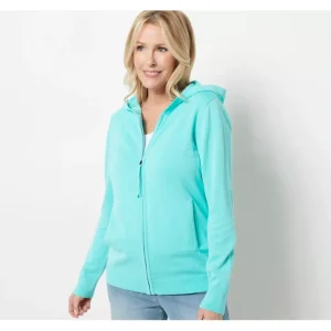 Belle by Kim Gravel Zip-Front Hooded Sweater with Pockets - a world of fashionable women's clothing, including a wide selection of dresses and trendy accessories.> Hat