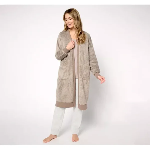Shop All<Berkshire Homewear Dobby Rib Heathered Cardigan - a world of fashionable women's clothing, including a wide selection of dresses and trendy accessories.