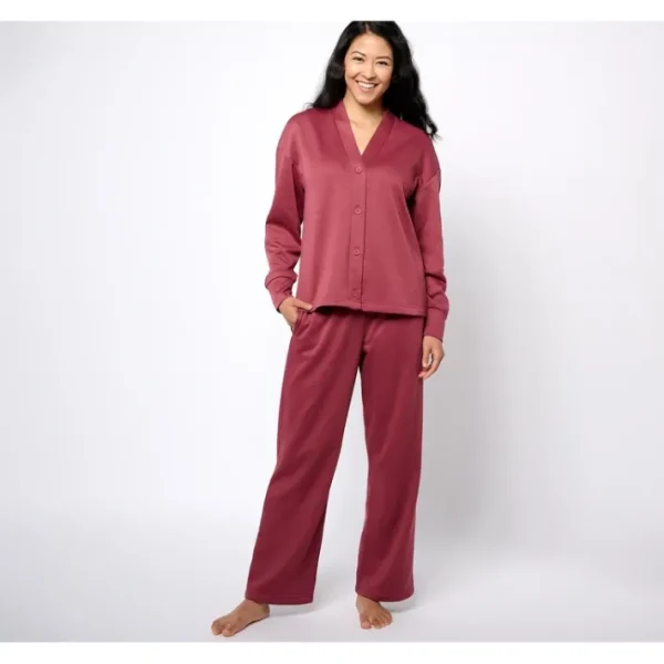 Shop All<Berkshire Homewear French Terry Cardigan Flare Pant Set - a world of fashionable women's clothing, including a wide selection of dresses and trendy accessories.