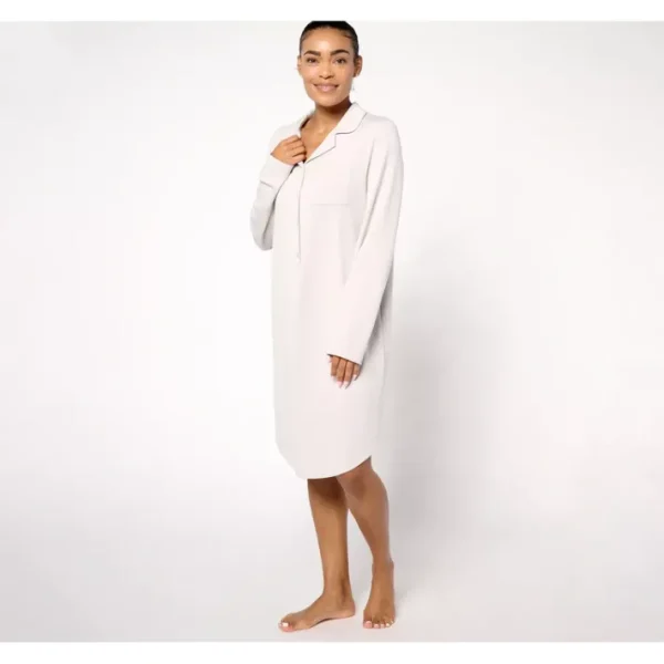 Shop All<Berkshire Homewear French Terry Notch Collar Sleep Shirt - a world of fashionable women's clothing, including a wide selection of dresses and trendy accessories.