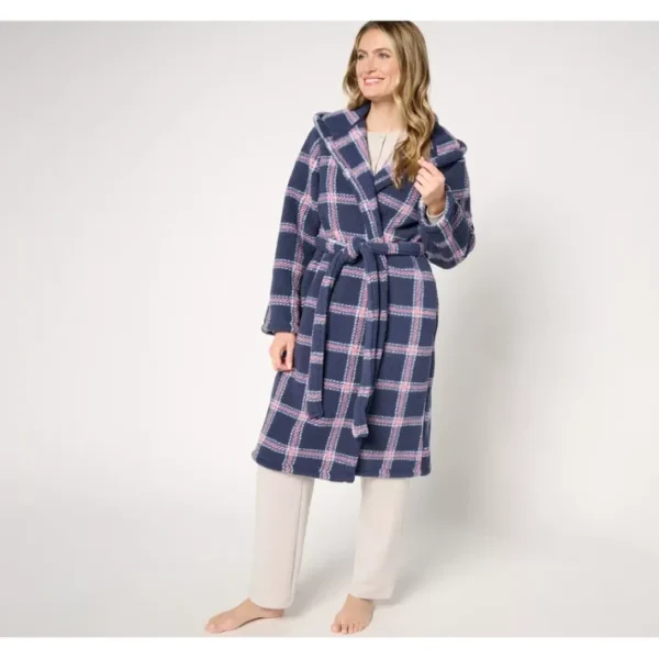 Shop All<Berkshire Homewear Sherpa Plaid Hooded Robe - a world of fashionable women's clothing, including a wide selection of dresses and trendy accessories.