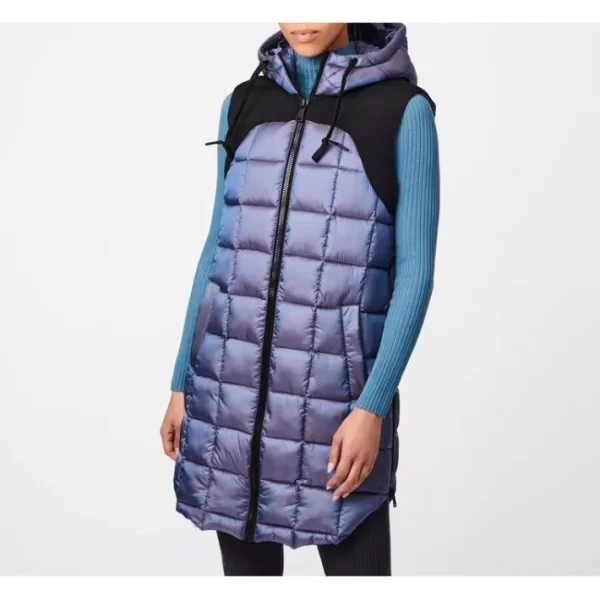 Shop All<Bernardo Box Quilt Long Hooded Vest - a world of fashionable women's clothing, including a wide selection of dresses and trendy accessories.