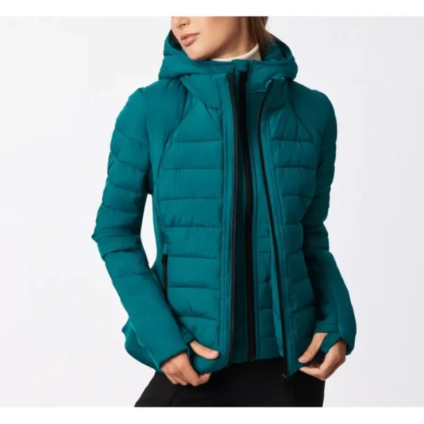 Shop All<Bernardo EcoPlume Neoprene Combo Bib Jacket - a world of fashionable women's clothing, including a wide selection of dresses and trendy accessories.
