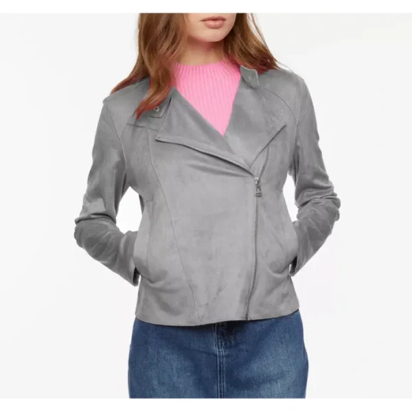 Shop All<Bernardo Faux Suede Motorcycle Jacket - a world of fashionable women's clothing, including a wide selection of dresses and trendy accessories.