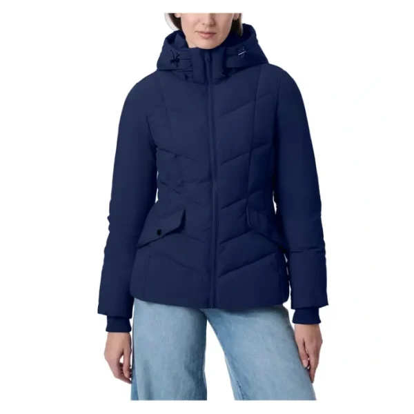 Shop All<Bernardo Short Puffer Jacket with Detachable Hood - a world of fashionable women's clothing, including a wide selection of dresses and trendy accessories.