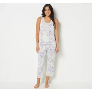 Breezies Knit Tank and Crop Pant Sleep Set with Lace Detail - a world of fashionable women's clothing, including a wide selection of dresses and trendy accessories.> Hat