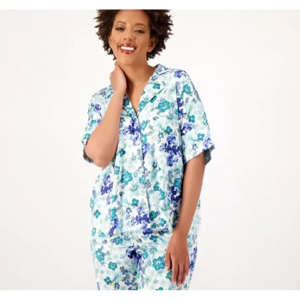 Shop All<Breezies Lounge All Over Floral Button Front Shirt - a world of fashionable women's clothing, including a wide selection of dresses and trendy accessories.