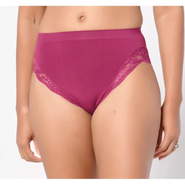 Shop All<Breezies Natural Curves Lace Hi-Cut Panties Set of 3 - a world of fashionable women's clothing, including a wide selection of dresses and trendy accessories.