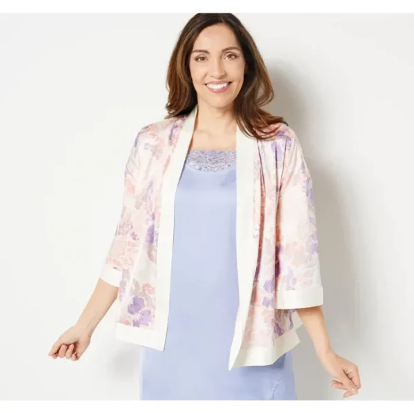 Shop All<Breezies Open Front Short Sleeve Lounge Topper - a world of fashionable women's clothing, including a wide selection of dresses and trendy accessories.
