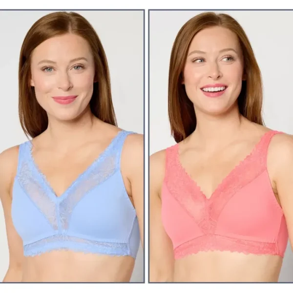 Shop All<Breezies Set of 2 Lace Soft Support Wirefree Bra - a world of fashionable women's clothing, including a wide selection of dresses and trendy accessories.