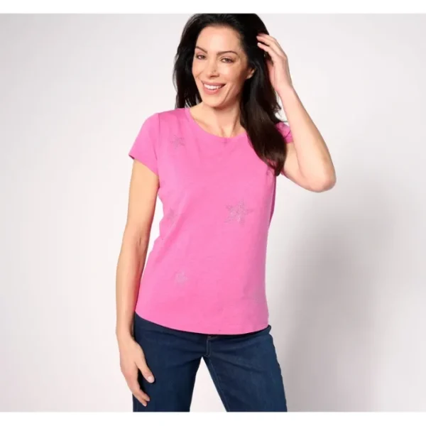 Shop All<Bumblebella by Jill Martin Bejewled Star T-Shirt - a world of fashionable women's clothing, including a wide selection of dresses and trendy accessories.