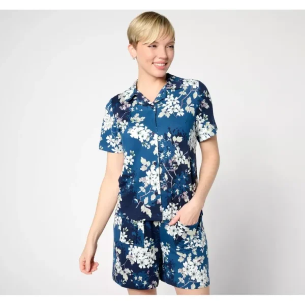Bumblebella by Jill Martin Dreamy Jersey Notch-Collar Pajama Set - a world of fashionable women's clothing, including a wide selection of dresses and trendy accessories.> Hat