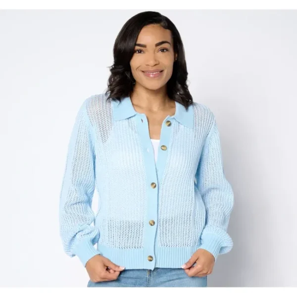 Fashion<Button Front Long Sleeve Cardigan - a world of fashionable women's clothing, including a wide selection of dresses and trendy accessories.