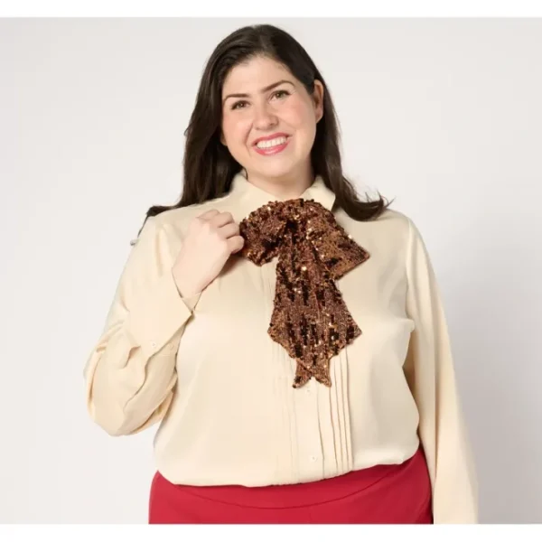 Shop All<by Stacy London Adjustable Addable Sequin Bow - a world of fashionable women's clothing, including a wide selection of dresses and trendy accessories.