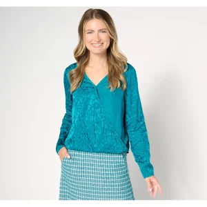 by Stacy London Drapey Jacquard Twist Front Top - a world of fashionable women's clothing, including a wide selection of dresses and trendy accessories.> Hat