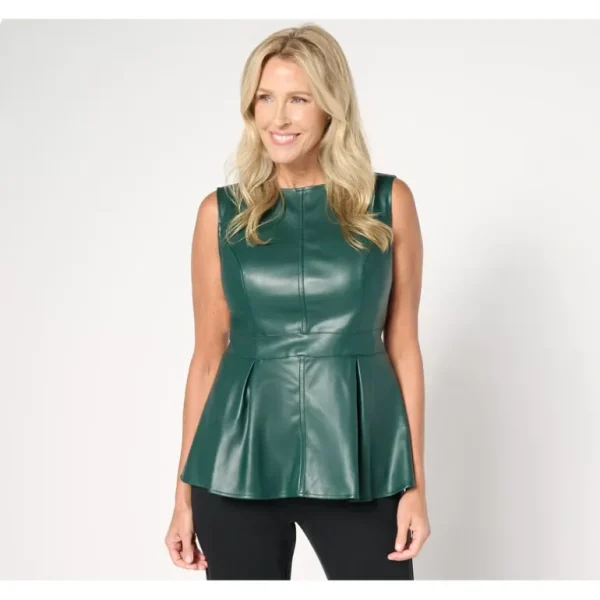 by Stacy London Faux Leather Peplum Top - a world of fashionable women's clothing, including a wide selection of dresses and trendy accessories.> Coats
