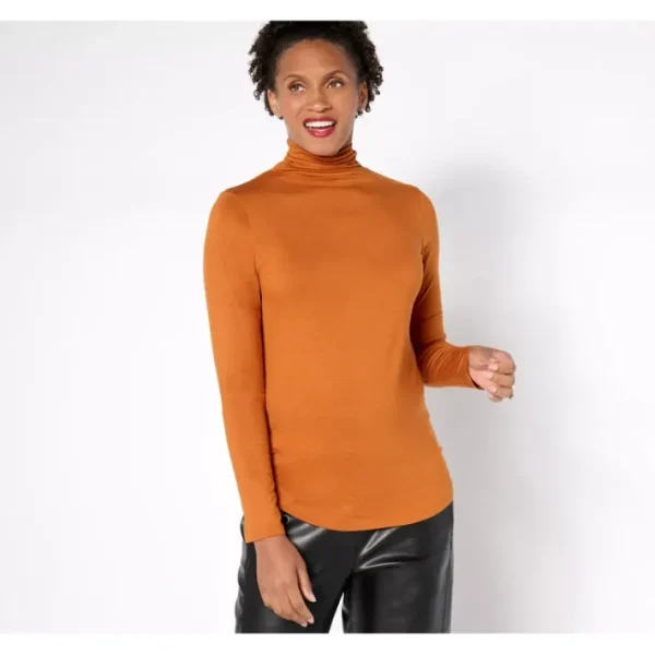Shop All<by Stacy London Long Sleeve Jersey Turtleneck - a world of fashionable women's clothing, including a wide selection of dresses and trendy accessories.