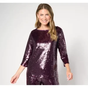 by Stacy London Long Sleeve Sequin Foundation Top - a world of fashionable women's clothing, including a wide selection of dresses and trendy accessories.> Hat