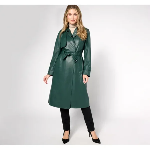 by Stacy London Petite Embossed Snake Faux-Leather Trench Coat - a world of fashionable women's clothing, including a wide selection of dresses and trendy accessories.> Coats