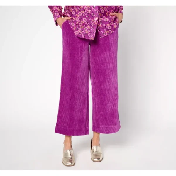 Shop All<by Stacy London Petite Stretch Corduroy Wide Leg Pull-On Pant - a world of fashionable women's clothing, including a wide selection of dresses and trendy accessories.