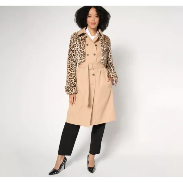 Shop All<by Stacy London Regular Trench with Removable Jacket-Faux Fur - a world of fashionable women's clothing, including a wide selection of dresses and trendy accessories.