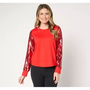 by Stacy London Two-Tone Sequin Sleeve Top - a world of fashionable women's clothing, including a wide selection of dresses and trendy accessories.> Hat