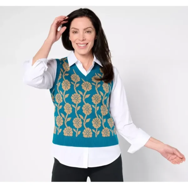 Shop All<by Stacy London V-Neck Sweater Vest - a world of fashionable women's clothing, including a wide selection of dresses and trendy accessories.