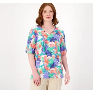 Fashion<By The Beach Split Neck Gauze Top - a world of fashionable women's clothing, including a wide selection of dresses and trendy accessories.