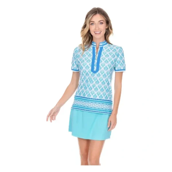 Shop All<Cabana Life Short Sleeve Collared Quarter Zip Top UPF 50 - a world of fashionable women's clothing, including a wide selection of dresses and trendy accessories.